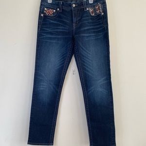 MissMe Mid-Rise Easy Skinny Dark Wash Jeans